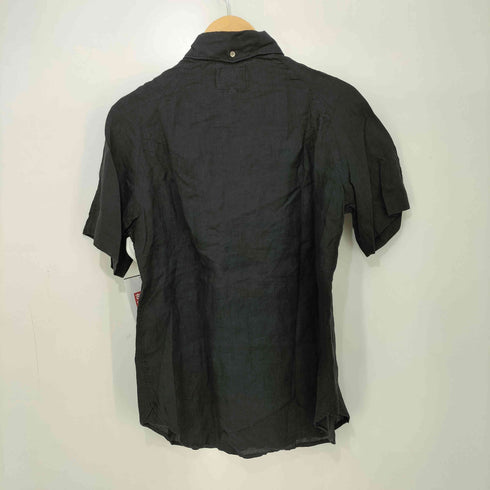 ハバーサックアタイア HAVERSACK ATTIRE ブラックリネン 三点留め S/S シャツ メンズ JPN:S