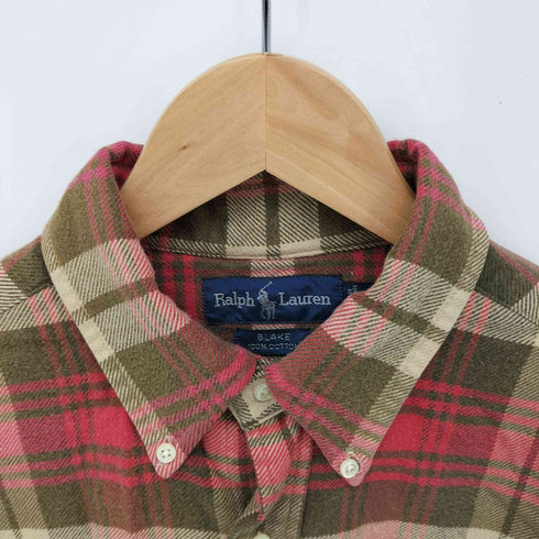 ポロバイラルフローレン Polo by RALPH LAUREN BLAKE ポニー 刺繍 タータンチェック ボタンダウン ネルシャツ メンズ import:L