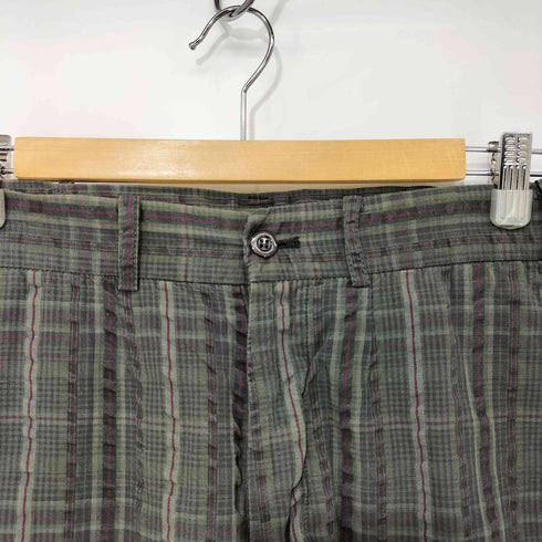 SOUTIENCOL シアサッカー チェック ハーフパンツ バミューダパンツ メンズ JPN:1