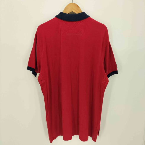 ポロバイラルフローレン Polo by RALPH LAUREN CUSTOM FIT ビッグポニー刺繍 星条旗 ナンバリング 67 前立て 切替 比翼 ロケットTALONジップ スナップボタン 半袖 ラガーシャツ メンズ import:XL