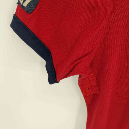 ポロバイラルフローレン Polo by RALPH LAUREN CUSTOM FIT ビッグポニー刺繍 星条旗 ナンバリング 67 前立て 切替 比翼 ロケットTALONジップ スナップボタン 半袖 ラガーシャツ メンズ import:XL