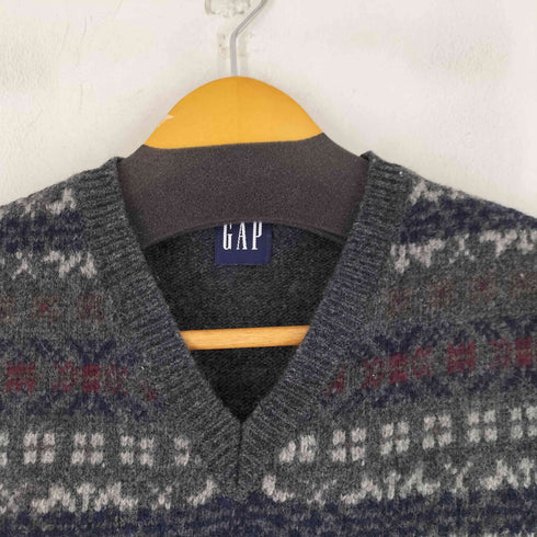 ギャップ Gap 00S 総柄 ウール ベスト メンズ JPN:S