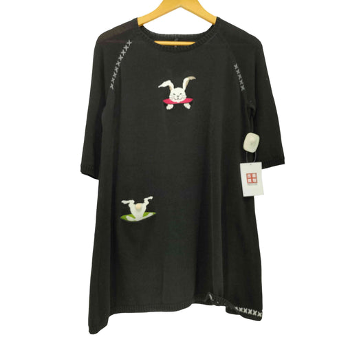 Y2K LAQUCNTA うさぎ 立体刺繍 アクリルコットン ニット レディース JPN:40
