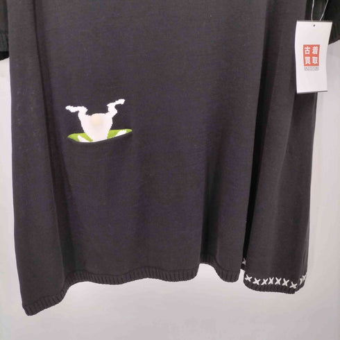 Y2K LAQUCNTA うさぎ 立体刺繍 アクリルコットン ニット レディース JPN:40