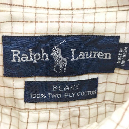 ラルフローレン RALPH LAUREN BLAKE TWO PLY COTTON ポニー刺繍 チェック ボタンダウンシャツ メンズ import:M