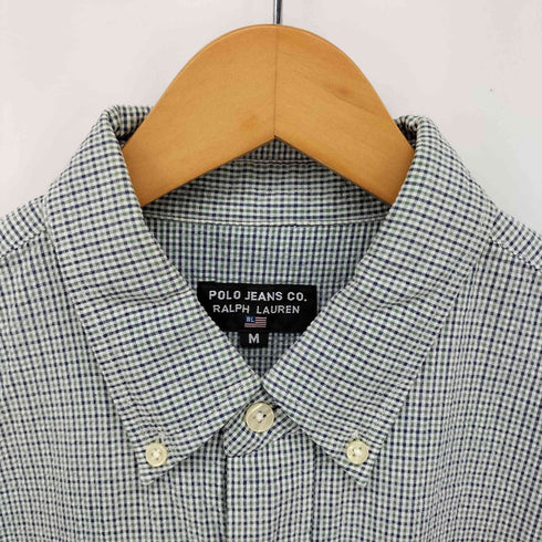 ポロジーンズカンパニーラルフローレン POLO JEANS COMPANY RALPH LAUREN チェック フロントポケット シアサッカー 半袖 ボタンダウンシャツ メンズ import:M