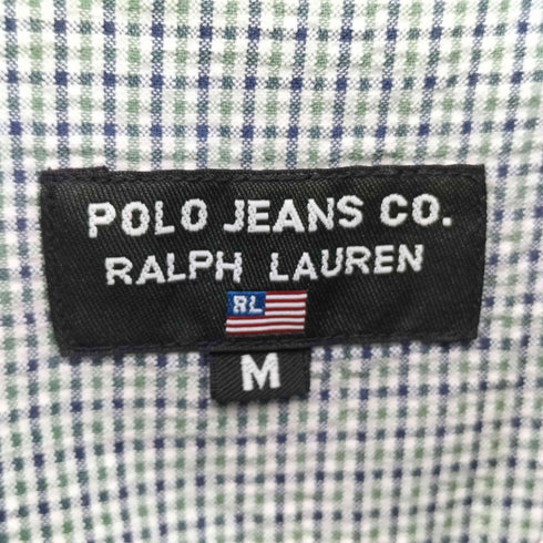 ポロジーンズカンパニーラルフローレン POLO JEANS COMPANY RALPH LAUREN チェック フロントポケット シアサッカー 半袖 ボタンダウンシャツ メンズ import:M