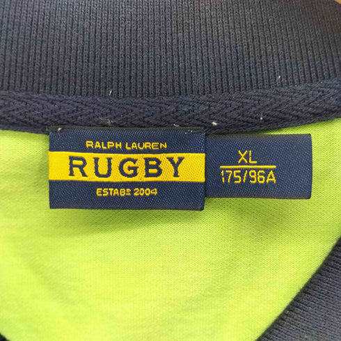 ラグビーラルフローレン Rugby Ralph Lauren カラー切替 エンブレム 刺繍 半袖 ラガーシャツ ユニセックス メンズ import:XL