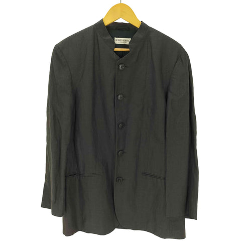 ジョルジオアルマーニ Giorgio Armani LE COLLEZIONI 80-90S MADE IN ITALY イタリア製 リネン レーヨン カスリ マオカラー テーラード ジャケット archive アーカイブ メンズ EUR:46