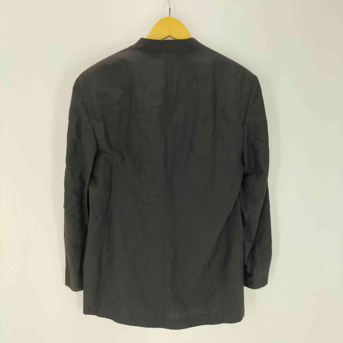 ジョルジオアルマーニ Giorgio Armani LE COLLEZIONI 80-90S MADE IN ITALY イタリア製 リネン レーヨン カスリ マオカラー テーラード ジャケット archive アーカイブ メンズ EUR:46