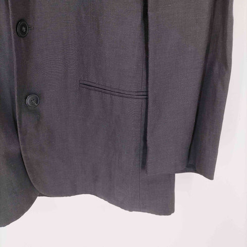 ジョルジオアルマーニ Giorgio Armani LE COLLEZIONI 80-90S MADE IN ITALY イタリア製 リネン レーヨン カスリ マオカラー テーラード ジャケット archive アーカイブ メンズ EUR:46