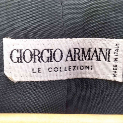 ジョルジオアルマーニ Giorgio Armani LE COLLEZIONI 80-90S MADE IN ITALY イタリア製 リネン レーヨン カスリ マオカラー テーラード ジャケット archive アーカイブ メンズ EUR:46
