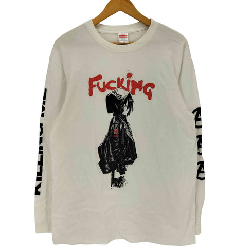 PUNK GIRL イラストプリント クルーネックロンT メンズ import:XL