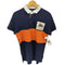 ポロバイラルフローレン Polo by RALPH LAUREN CUSTOM FIT 襟ボーダー 切替 YACHT CLUB ヨットクラブ ワッペン ラガーシャツ メンズ import:M