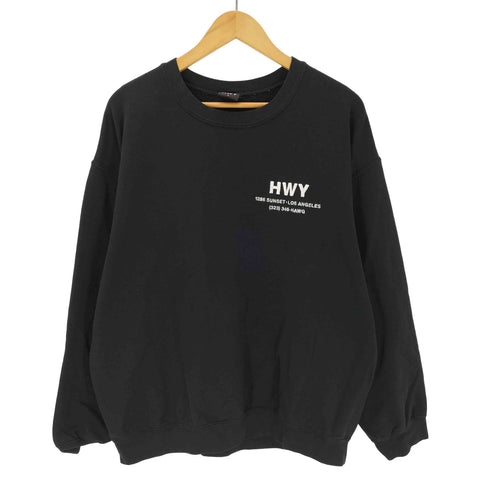 HWY ロゴ刺繍 ブラック スウェット メンズ import:L