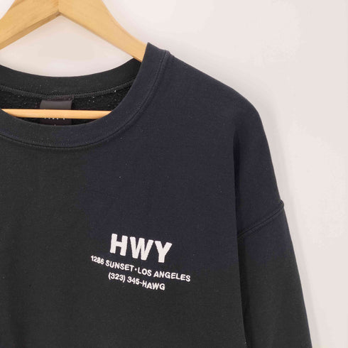 HWY ロゴ刺繍 ブラック スウェット メンズ import:L
