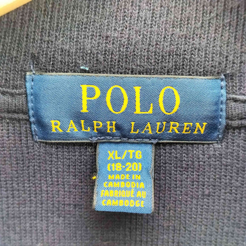ポロラルフローレン POLO RALPH LAUREN 現行タグ ポニー刺繍 サイドスリット ハーフジップ ハイネック スウェット メンズ import:XL