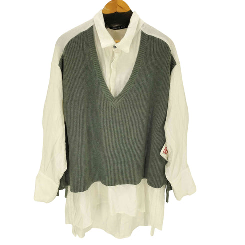 ノーアイディーブラック NO ID.BLACK 25AW ドッキングニットBIG-SH シャツ メンズ ONE SIZE