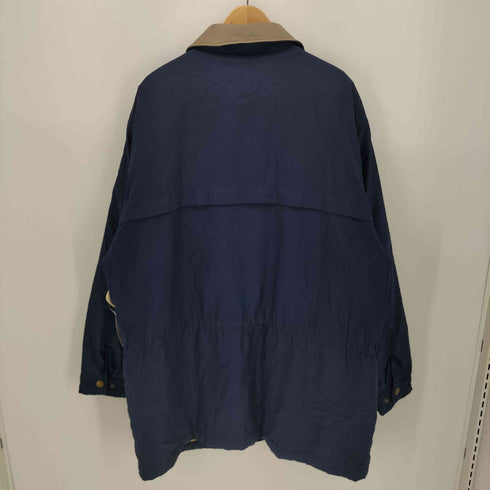 エディーバウアー Eddie Bauer 00s 黒タグ 襟 レザー切替 裏地キルティング ハンティング ジャケット メンズ import:L