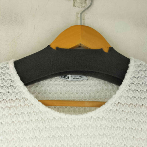 ザラ ZARA レース切替 ノースリーブ ニット レディース import:L