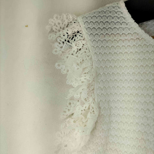 ザラ ZARA レース切替 ノースリーブ ニット レディース import:L