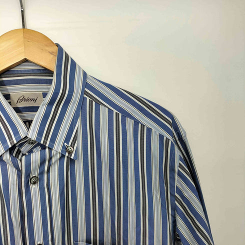 ブリオーニ BRIONI イタリア製 マルチストライプ ボタンダウン シャツ メンズ 4