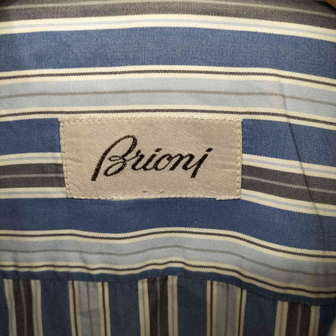 ブリオーニ BRIONI イタリア製 マルチストライプ ボタンダウン シャツ メンズ 4