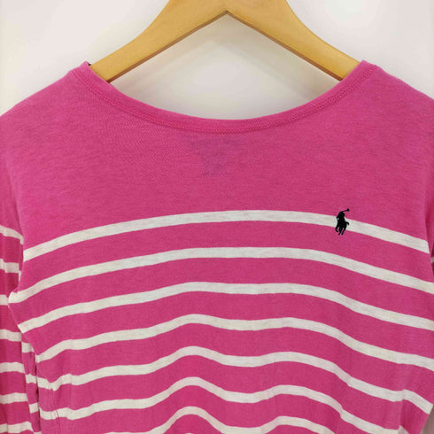 ポロラルフローレン POLO RALPH LAUREN 現行タグ ポニー刺繍 ボーダー 長袖Tシャツ レディース L 12-14 150