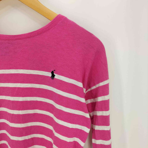 ポロラルフローレン POLO RALPH LAUREN 現行タグ ポニー刺繍 ボーダー 長袖Tシャツ レディース L 12-14 150