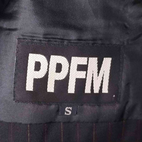 ピーピーエフエム PPFM ダブルブレスト ストライプ テーラードジャケット メンズ S