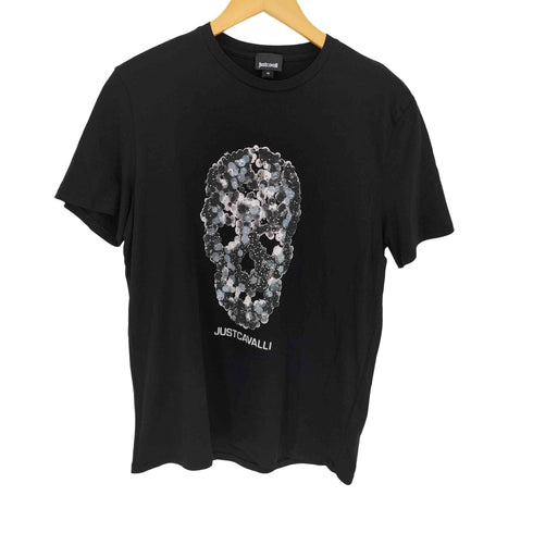 JUSTCAVALLI Y2K ドットスカルプリント ラインストーン 半袖Tシャツ メンズ import:M