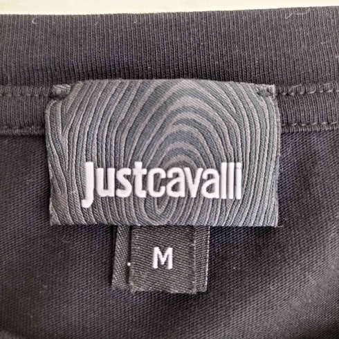 JUSTCAVALLI Y2K ドットスカルプリント ラインストーン 半袖Tシャツ メンズ import:M