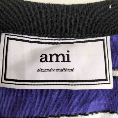 アミアレクサンドルマテュッシ AMI ALEXANDRE MATTIUSSI ボーダー クルーネック S/S Tシャツ メンズ import:L