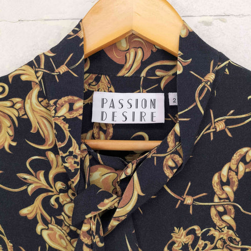 エルコンダクター el conductorH BOW TIE SHIRT バロック柄 総柄ネクタイシャツ メンズ 2