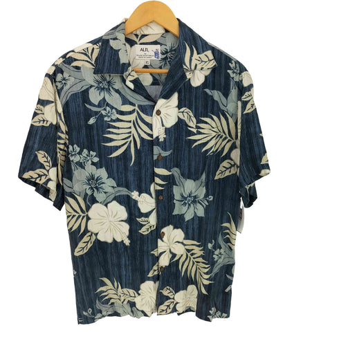 ALII ハワイ製 総柄 フラワープリント レーヨン S/S アロハシャツ メンズ import:XS