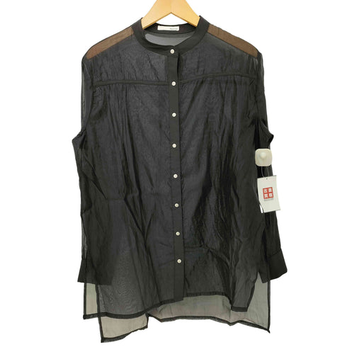 &gaime シアー バンドカラーシャツ レディース