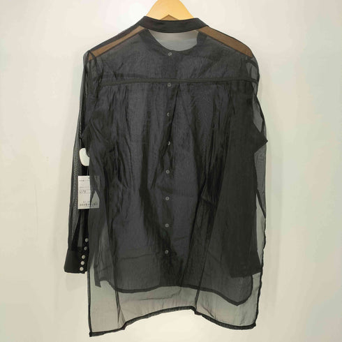&gaime シアー バンドカラーシャツ レディース
