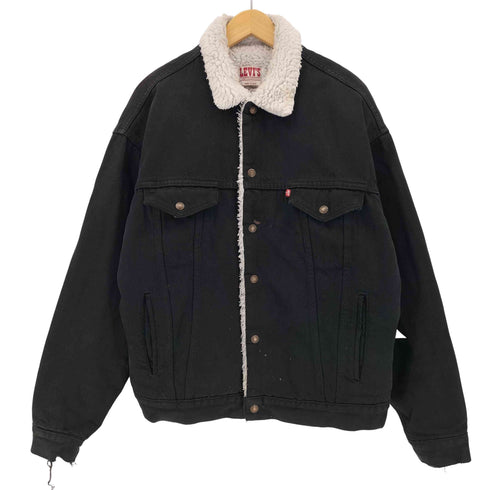 リーバイス Levis 80S USA製 ボタン裏527 裏地ボア ブラックデニムジャケット メンズ