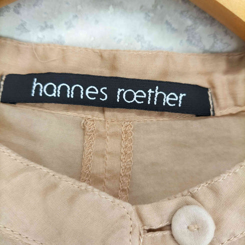 hannes roether スタンドカラー ハーフボタン ロングスリーブ シャツ elegance レディース M