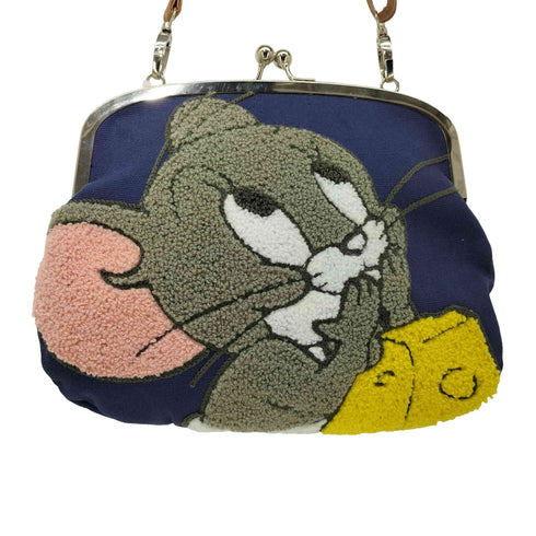 キャラクター刺繍 がま口 ショルダーバッグ レディース