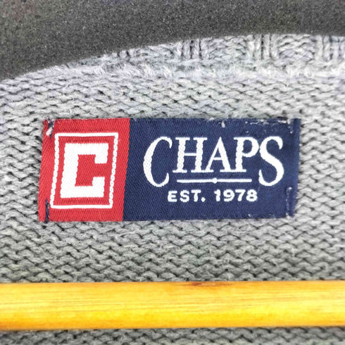チャップス CHAPS 90S コットン ロゴ刺繍 クルーネック ニット メンズ import:M