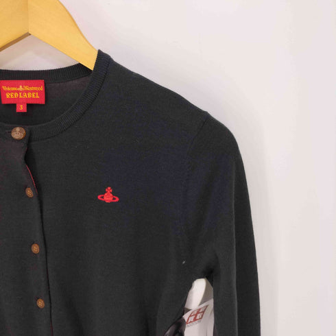 ヴィヴィアンウエストウッドレッドレーベル Vivienne Westwood RED LABEL オーブロゴ刺繍 ウール クルーネック カーディガン レディース 3