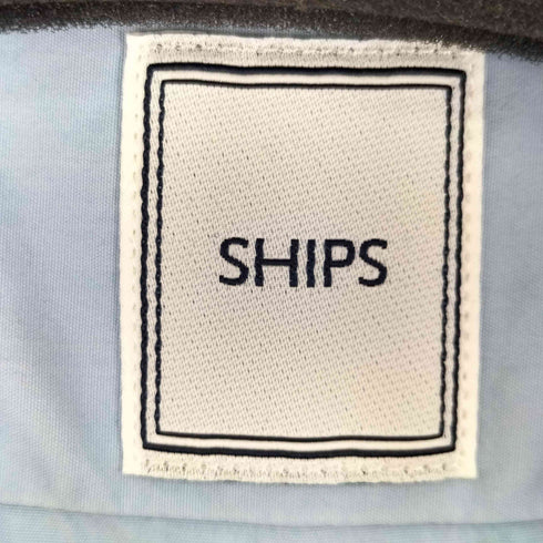 シップス SHIPS L/S ノーカラーコットンシャツ メンズ