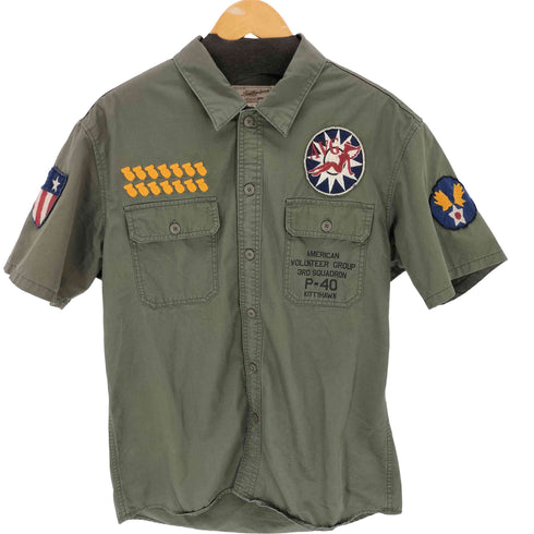 アヴィレックス AVIREX ミリタリーデザイン S/S シャツ メンズ import:XL