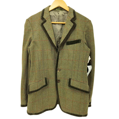 ポールスミス Paul Smith ベロアパイピング ウール チェック 2B テーラードジャケット メンズ import:M