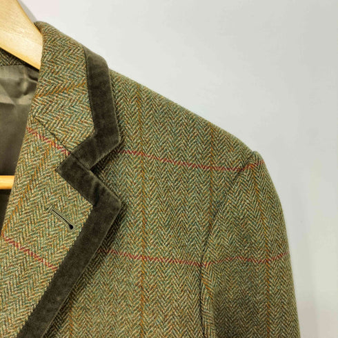 ポールスミス Paul Smith ベロアパイピング ウール チェック 2B テーラードジャケット メンズ import:M