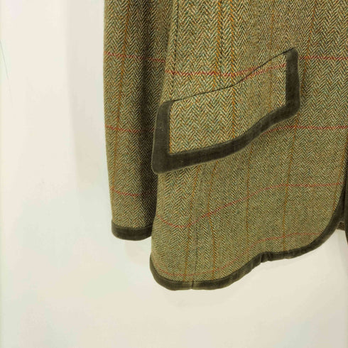 ポールスミス Paul Smith ベロアパイピング ウール チェック 2B テーラードジャケット メンズ import:M