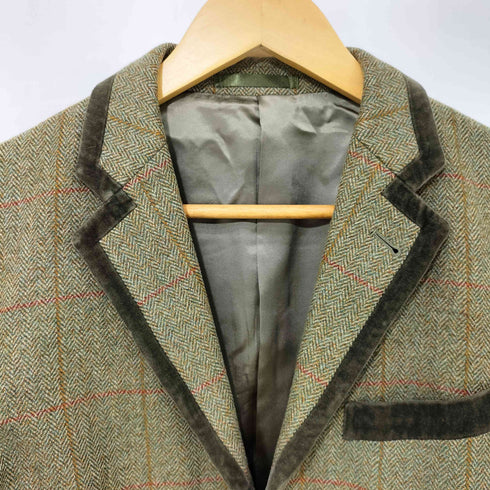 ポールスミス Paul Smith ベロアパイピング ウール チェック 2B テーラードジャケット メンズ import:M