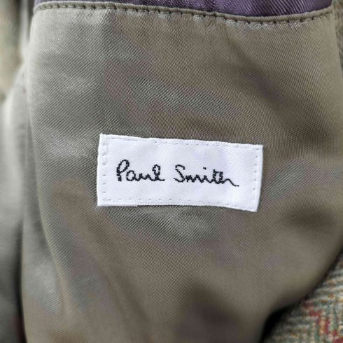 ポールスミス Paul Smith ベロアパイピング ウール チェック 2B テーラードジャケット メンズ import:M