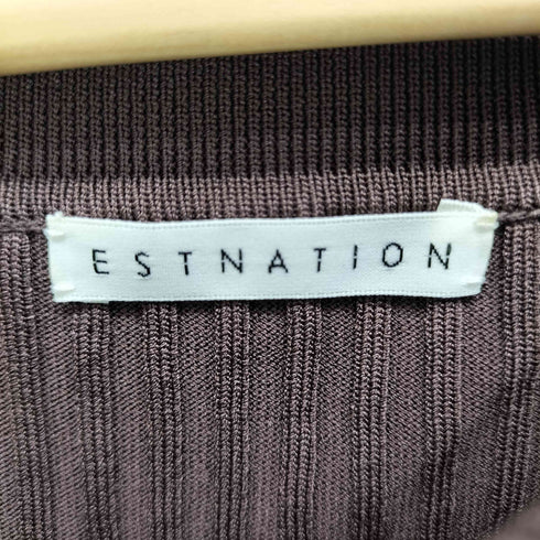 エストネーション ESTNATION リブビッグカラーカーディガン レディース FREE